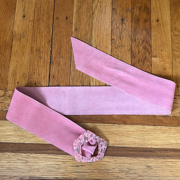 Amazing Mango Pink Suede Belt - M - Picture 6 of 10